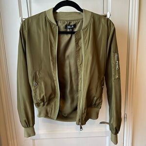 Women’s Olive Green Bomber Jacket, Size Small, New Without Tags